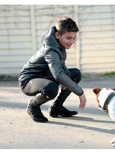 Chaqueta acolchada plateado oscuro con capucha junior unisex - Cavalleria Toscana