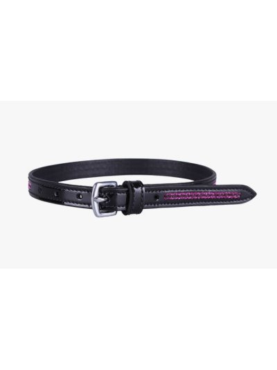 Correas para espuelas Las Vegas negras y rosas - QHP