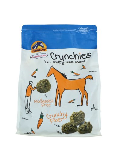 Snacks ricos en fibra con trozos de zanahoria y sin melazas para caballos (1,5kg) Crunchies - Cavalor