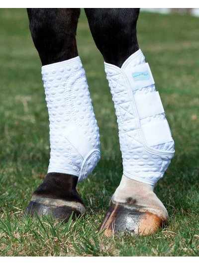 Pack of 2 White Training Boots for Horses and/or Ponies – Stretch &amp; Flex - Equilibrium products