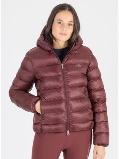 Manteau bordeaux matelassé avec capuche pour femme Cirec - Equiline