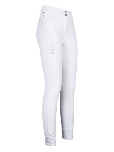 Pantalones blancos para concurso con grip cuelera para mujer Farrel Pro - HV Polo