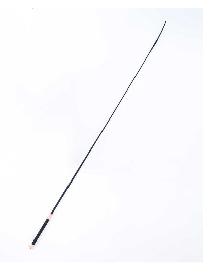Fusta de doma negra (120cm) con mango corto con tope dorado oscuro - Fleck