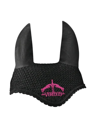Bonnet anti-mouches en crochet noir avec logo fuchsia Fly Fringe - Veredus