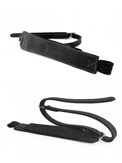 Étrivières en cuir noir pour cheval Progrip - Freejump