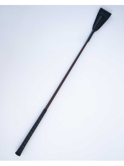 Fusta de salto marrón oscuro (65cm) con goma en el mango y lengüeta de cuero negros - Fleck