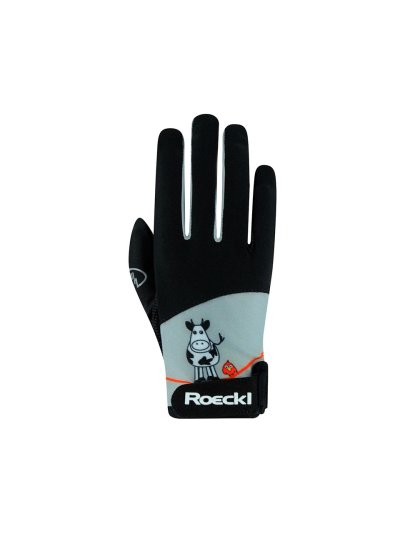 Guantes negros con dibujos para montar a caballo Kansas - Roeckl