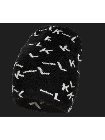 Fine black and gray knitted hat with fleece interior KLgianni - Kingsland