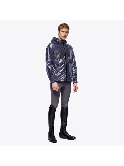 Chubasquero azul marino semitransparente con capucha unisex - RG