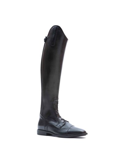 Botas negras de piel para montar a caballo, de salto con cordones y cremallera trasera jumping soft - Chester