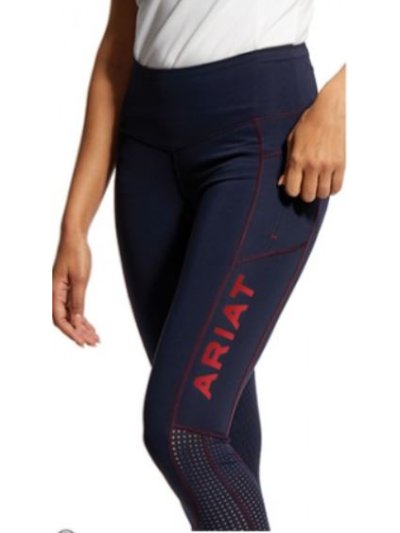 Mallas de verano con perforaciones azul marino y detalles en rojo (grip culera) para mujer EOS - Ariat