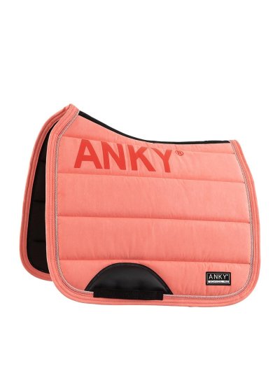 Sudadero de doma rosa (Sugar Coral) con antideslizante en la cruz, cordón decorativo en los bordes y refuerzo en el paso de cincha para caballo - Anky