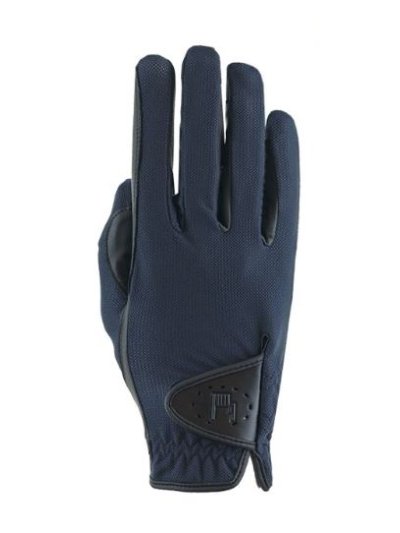 Guantes de montar a caballo azul marino con detalles en negro transpirables SAMORIN - Roeckl
