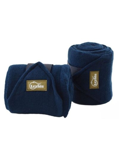 Pack de 2 vendas de descanso azul marino (3 metros x 10 cm )para pony o caballo - Lexhis