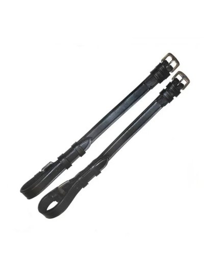 Par de carrilleras para elevador de cuero negro para caballo - Zaldi