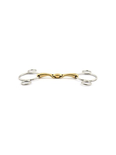3-piece pessoa snaffle (3 rings) and German silver bit for horse - Jump'in