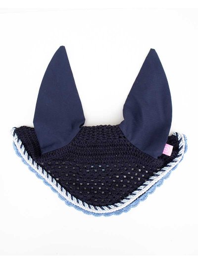 Navy Blue Crochet Earmuffs with Thin Stiff Ears for Horse - Imperial Riding