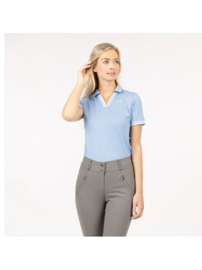 Polo en piqué technique à manches courtes bleu (Endless Sky) pour femme - Anky