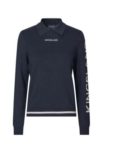 Polo en maille avec manches longues pour femme en bleu marine KLNalin - Kingsland