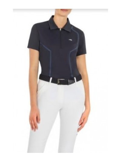 Polo bleu marine pour femme Corinac - Equiline