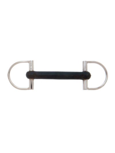 D-Ring Snaffle with Straight Hard Rubber Mouthpiece for Horse - Sefton
