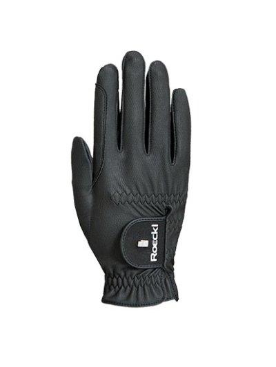 Guantes de montar a caballo negros transpirables GRIP PRO - Roeckl