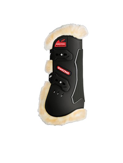 Pack of 2 Black Front Jump Boots with Fleece Carbon Air Sensitive - Zandona