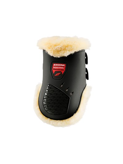 Pack of 2 Black Hind Jump Boots with Fleece Carbon Air Sensitive - Zandona