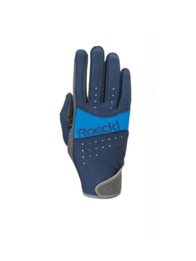 Guantes de montar a caballo azyl marino y grises transpirables MARBACH - Roeckl