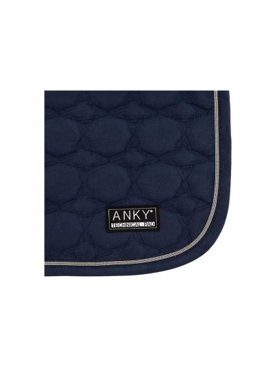 Dressage Saddle Pad in Indigo Blue (Mood Indigo) with Silver Metal Bead Detailing on the Rear for Horse - Anky - imagen 2