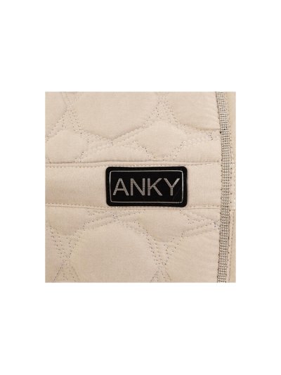 Beige Dressage Saddle Pad (Island Fosil) with Silver Beaded Detail on the Back for Horse - Anky - imagen 3