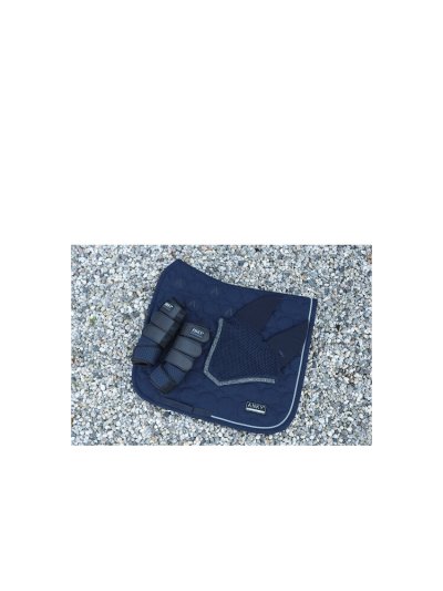 Dressage Saddle Pad in Indigo Blue (Mood Indigo) with Silver Metal Bead Detailing on the Rear for Horse - Anky - imagen 4