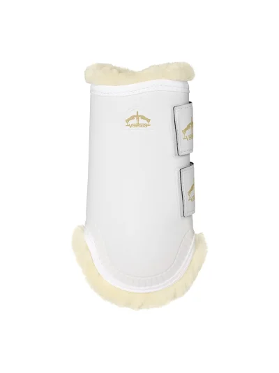 Protectores delanteros de entrenamiento y paddock blancos con borreguillo TRB Save the Sheep - Veredus