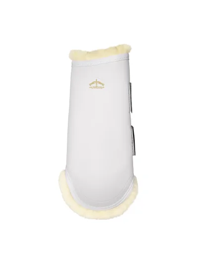 Protectores traseros de entrenamiento y paddock blancos con borreguillo TRB Save the Sheep - Veredus
