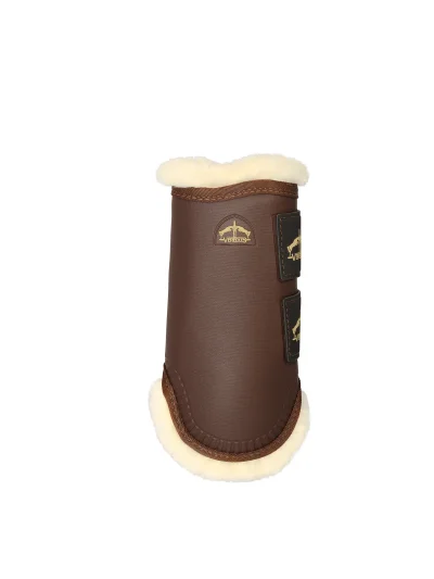 Protectores delanteros de entrenamiento y paddock marrones con borreguillo TRB Save the Sheep - Veredus
