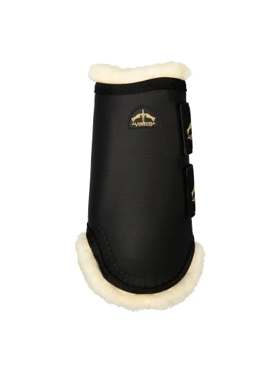 Protectores delanteros de entrenamiento y paddock negros con borreguillo TRB Save the Sheep - Veredus