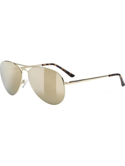 Gafas de sol estilo aviador doradas con cristales verdes lgl 45 - UVEX