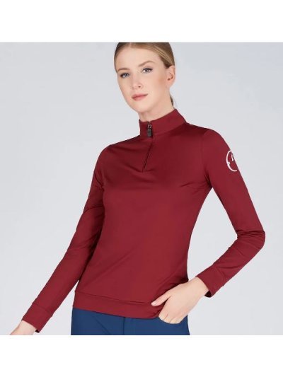 Sudadera burdeos con media cremallera para mujer Karlstad - Vestrum