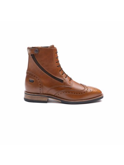Botines marrón caramelo de piel para montar a caballo con cremallera lateral Vienna - Chester