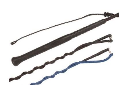 Riding Whip (Tralla) Black/Navy Fleck Economy 05654 ERGO
