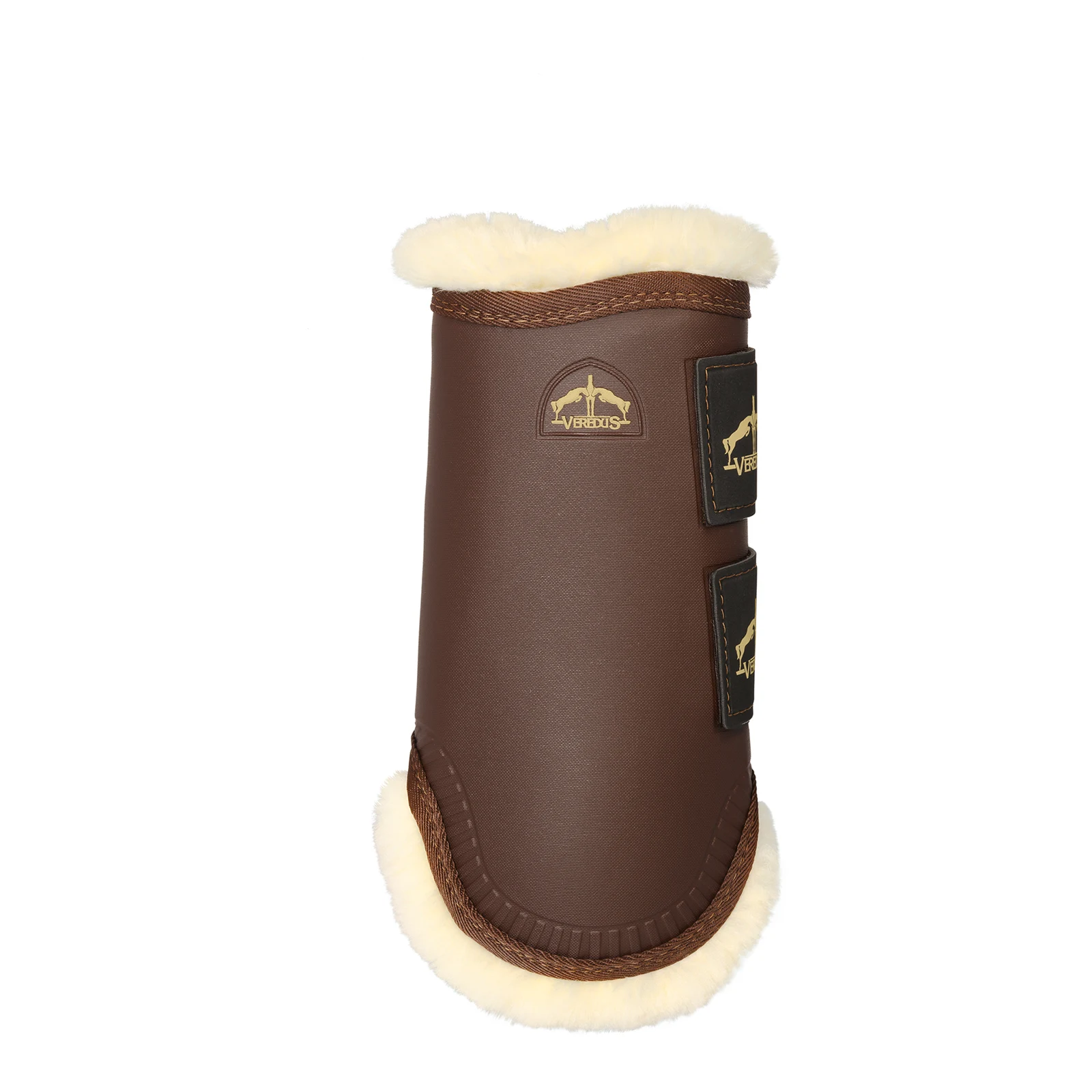 Protectores delanteros de entrenamiento y paddock marrones con borreguillo TRB Save the Sheep - Veredus